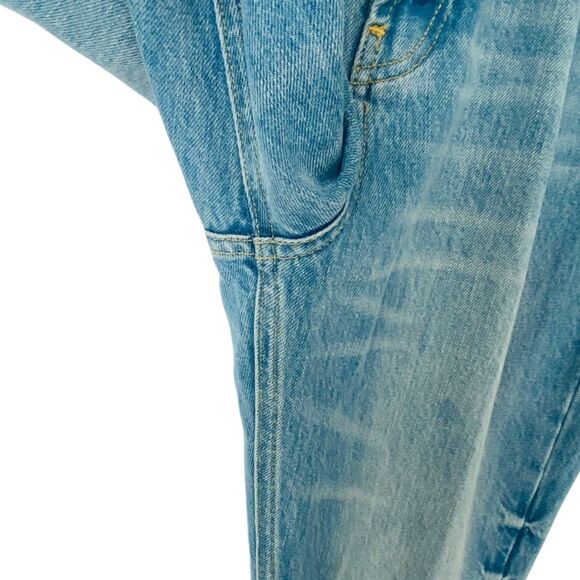 RAEY Button Fly High Rise Push Straight Leg Blue Jeans Organic Cotton 32 - Picture 11 of 12
